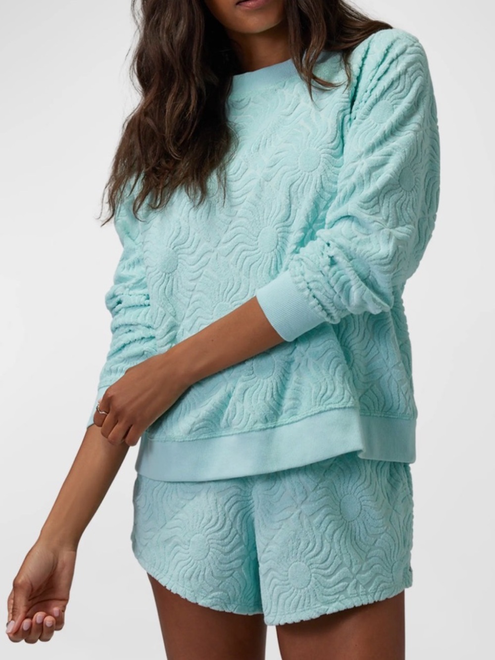 Spiritual Gangster Mint Textured Crew Sweatshirt - Size Medium